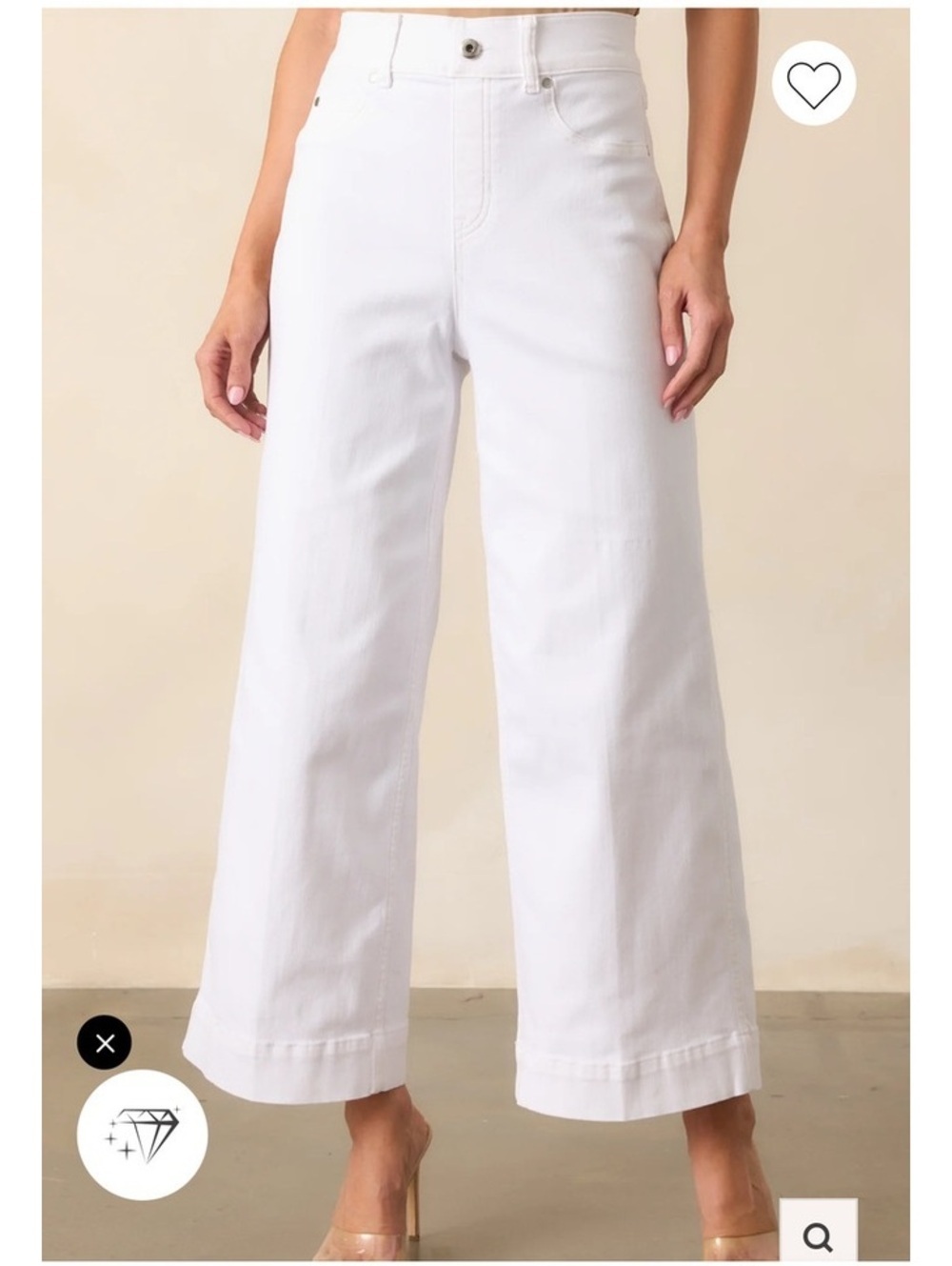 Spanx Pull On Stretch Cropped Twill Wide Leg Jeans 1X